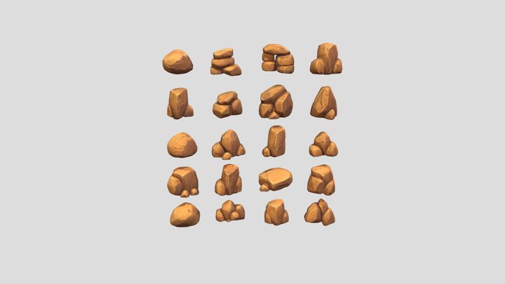 Rock Formations Collection 3D Model