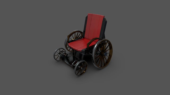Combat Wheelchair Base Model - Iron and Brass – Free 3D Model STL