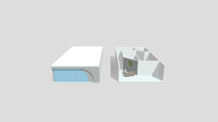 MODELO FRONT DESK Y BACK DESK CONJUNTO Y VISTA 3D Model