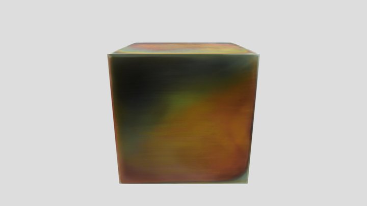 Rainbow metal cube 3D Model