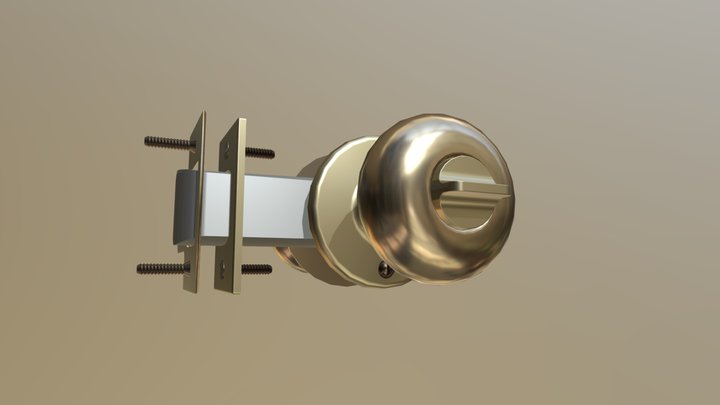 Vintage 1950's Doorknob 3D Model