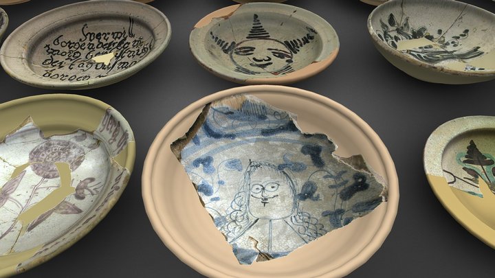 The collection of plates and bowls 3D Model
