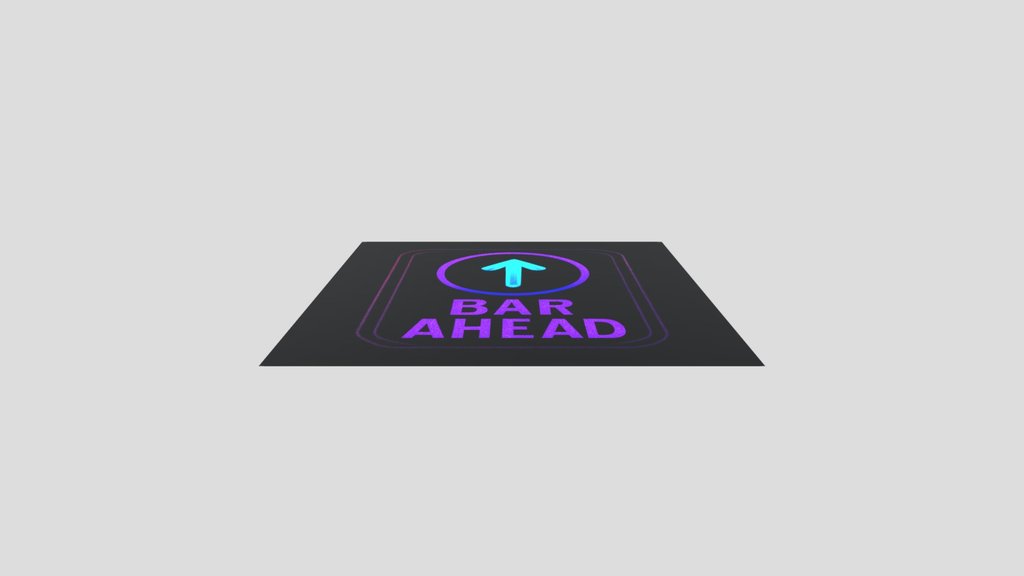 Cyberpunk Sign Bar Ahead