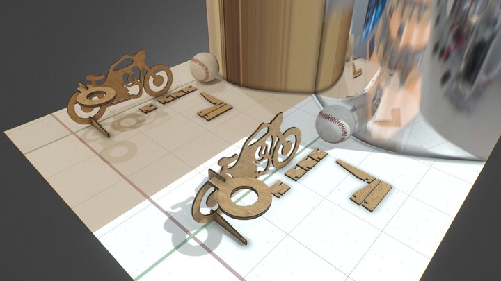 Laser-cut Egg Holder Bike Elsha 3D Model