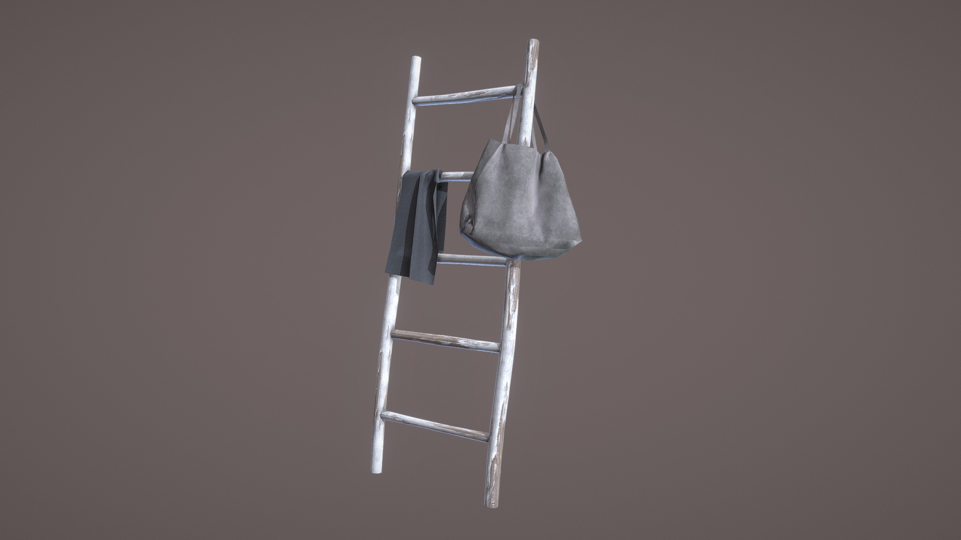 3D model Ladder - This is a 3D model of the Ladder. The 3D model is about a chair with a towel from it.
