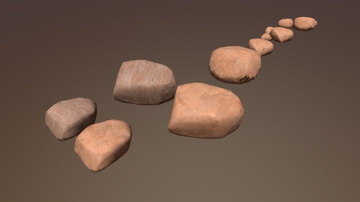 Desert Rock Assets for game 3D Model