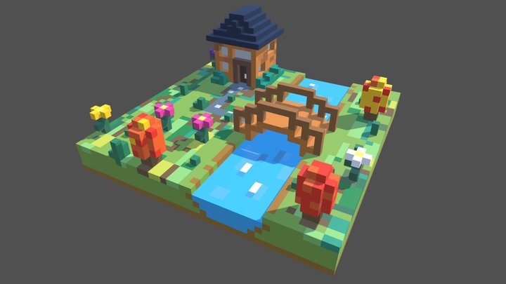 Voxel Home Scene – Modello 3D gratuito STL