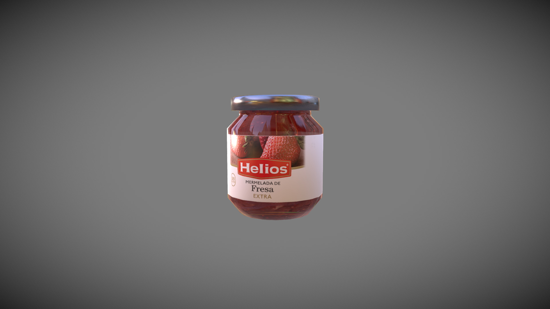 3D model Mermelada Fresa Helios - This is a 3D model of the Mermelada Fresa Helios. The 3D model is about a jar of food.