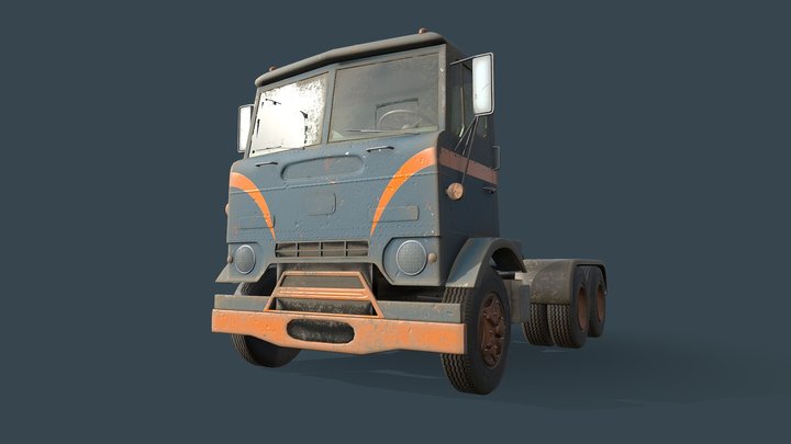 Vintage Semi Truck 3D Model