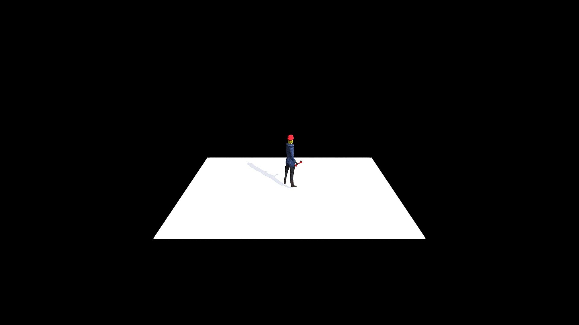 Girl hitting something