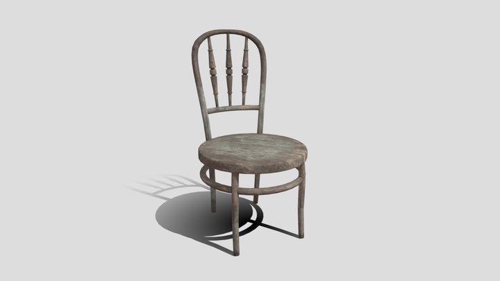 Post apocalyptic ruined chair style 2 – Free 3D Model STL