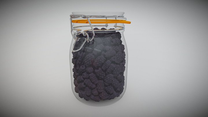 Weckjar filled with blackberries 3D Model