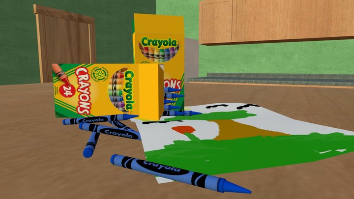 Crayola Crayon Product Shot 3D Model