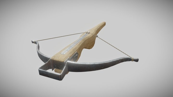 Low Poly Crossbow. 3D Model