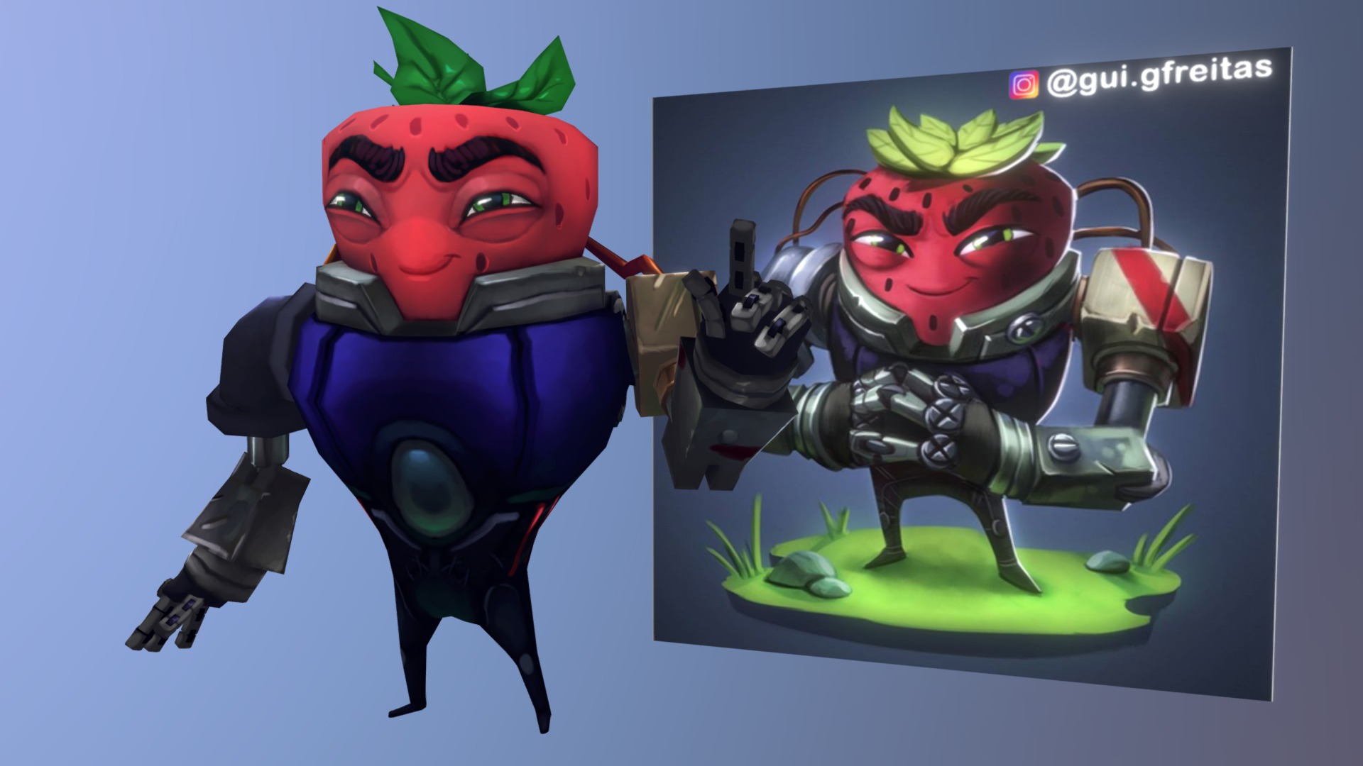 Moranguinho ~ Strawberry warriors - 3D model by Valdson Calado ...