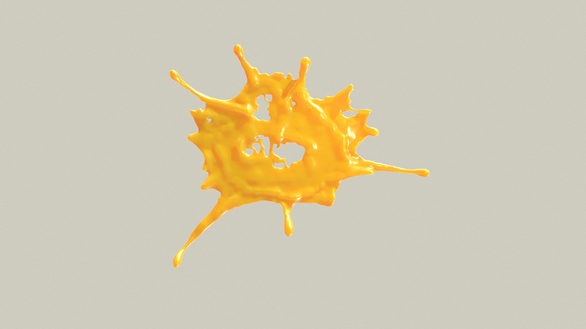 3D model Splat 1 - This is a 3D model of the Splat 1. The 3D model is about a yellow starfish on a white background.