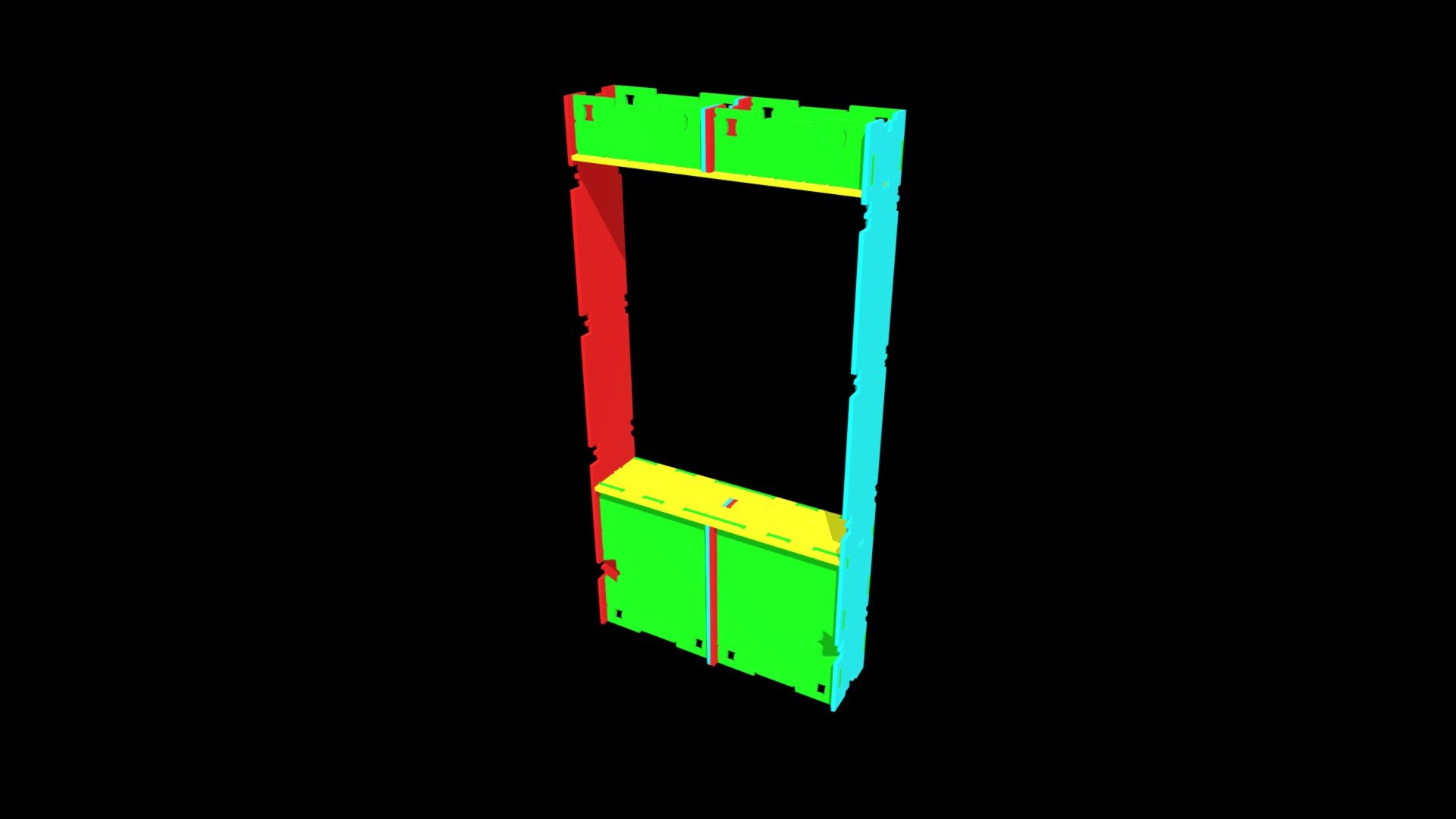 Window M1 (edited for 4mm MDF laser model) — Sketchfab embed 3D viewer