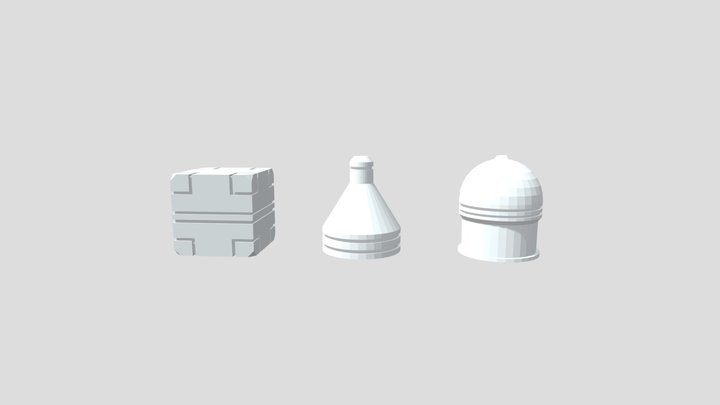 LowPoly_Cube_Cone_Sphere 3D Model