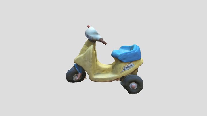 Toy Motorcycle low poly 3D Model