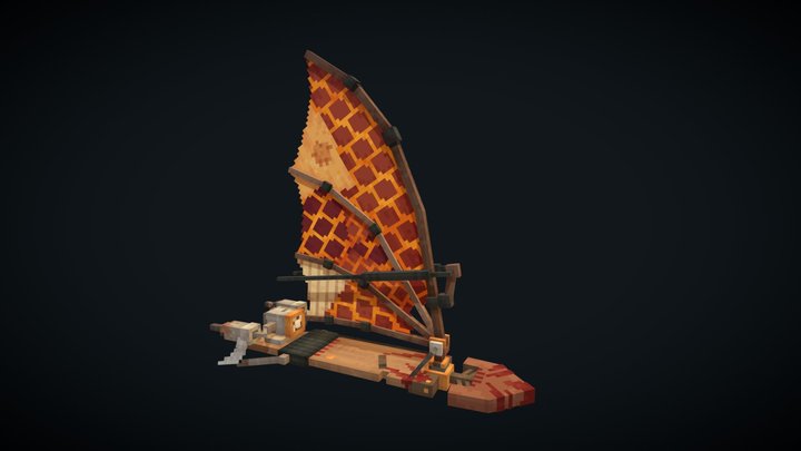Low Poly/Voxel Solar Surfer 3D Model