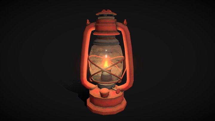 Stylized Old Oil Lantern 3D Model