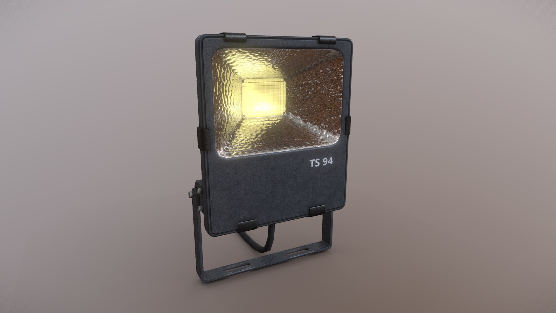 3D model LED Flood Light - This is a 3D model of the LED Flood Light. The 3D model is about a black watch with a yellow light.