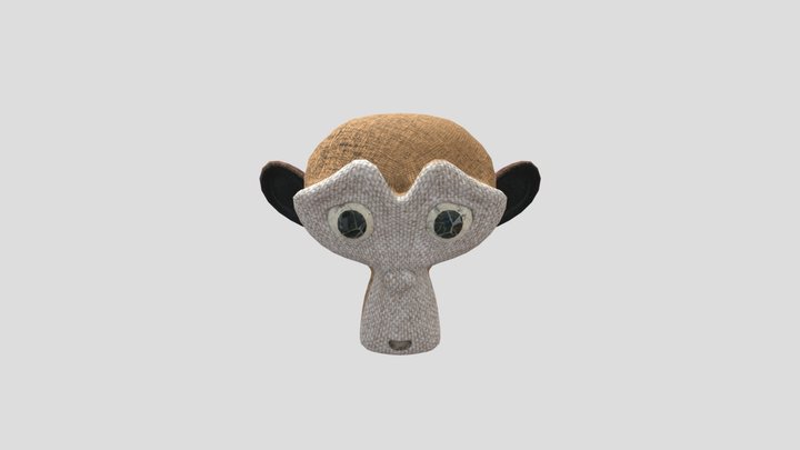 Blender monkey face textured 3D Model