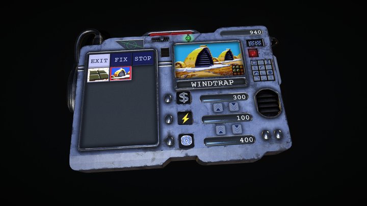 Dune 2 (Sega) control panel UI in 3D 3D Model