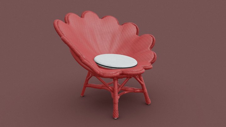 The Rattan Venus Chair 3D Model