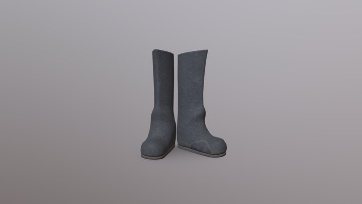 Felt Boots game ready asset 3D Model