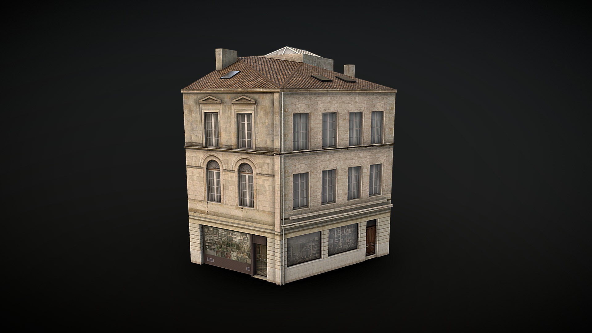 3D model Thiers corner #3 - This is a 3D model of the Thiers corner #3. The 3D model is about a building with a tower.