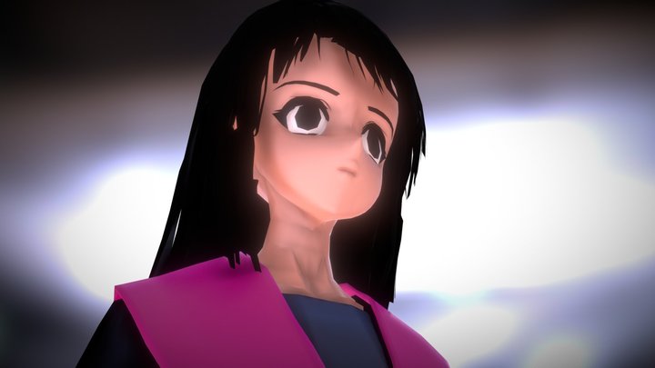 Japanese Anime School Girl 3D Model