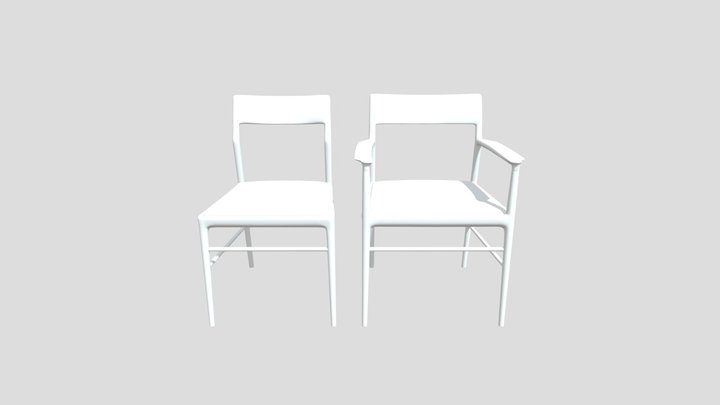 I-501_I-502_ Arrow-side Chair_ Arrow-armchair_3D 3D Model