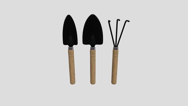 Trowels and cultivator 3D Model
