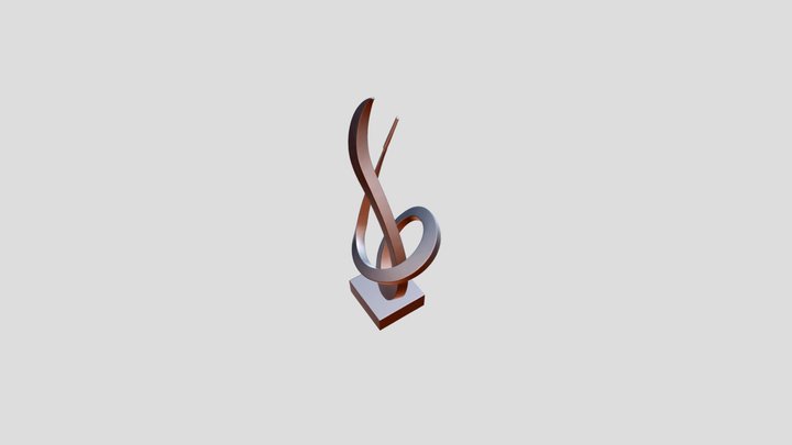 Abstract metallic spiral sculpture 3D Model