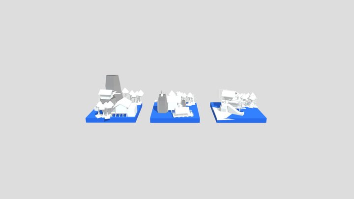 Beach house - Diorama and house blockout 3D Model