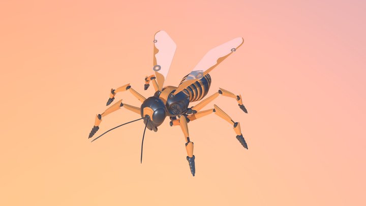 Robowasp colored 3D Model