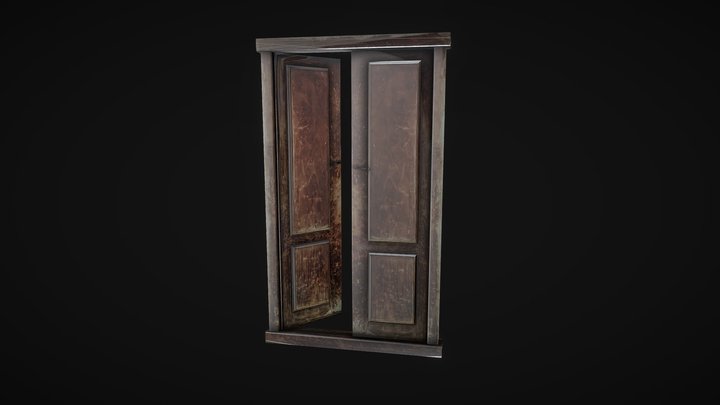 Old-Door-With-Animations 3D Model