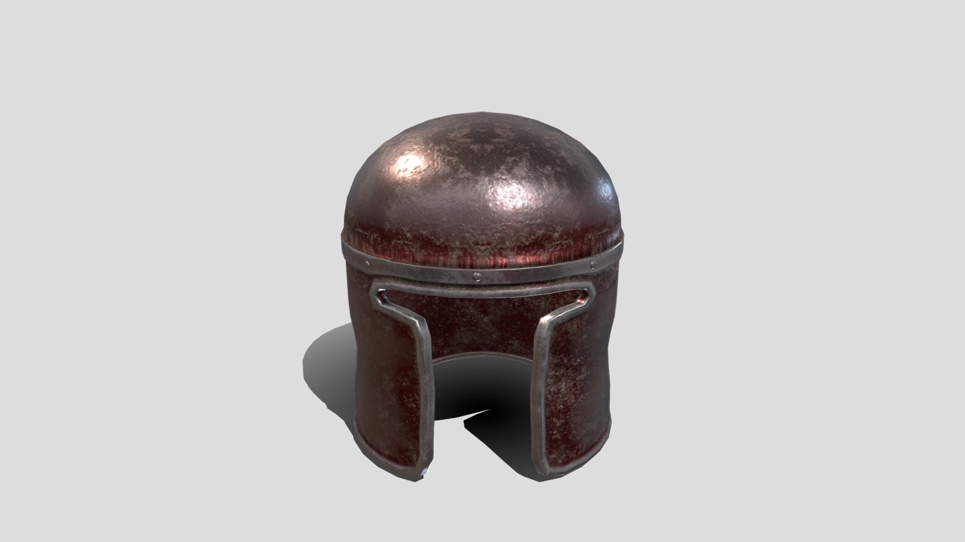 3D model Barbute - This is a 3D model of the Barbute. The 3D model is about a silver and black object.