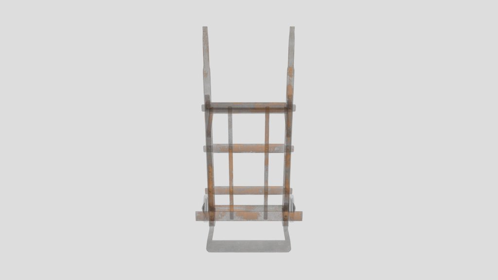1940s Industrial Hand Truck Orange