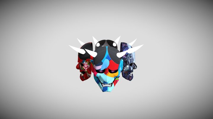 HANNYA MASK QUAD TEST 3D Model