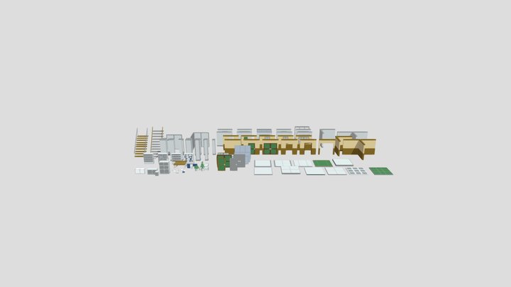ModernOffice_Interior_PrefabLayout 3D Model