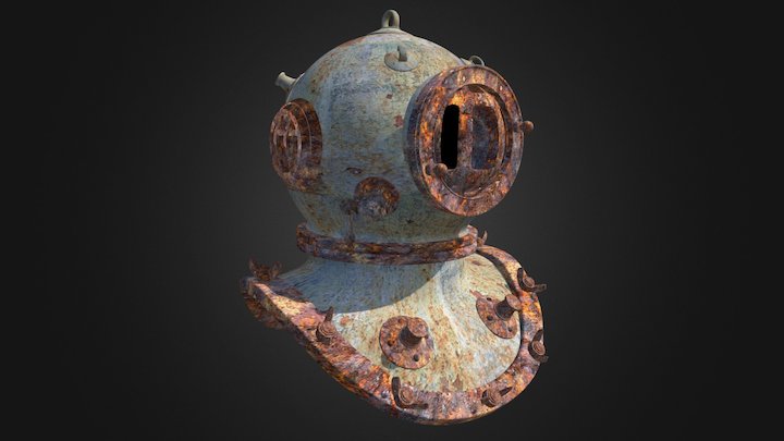 Rusted diving helmet 3D Model