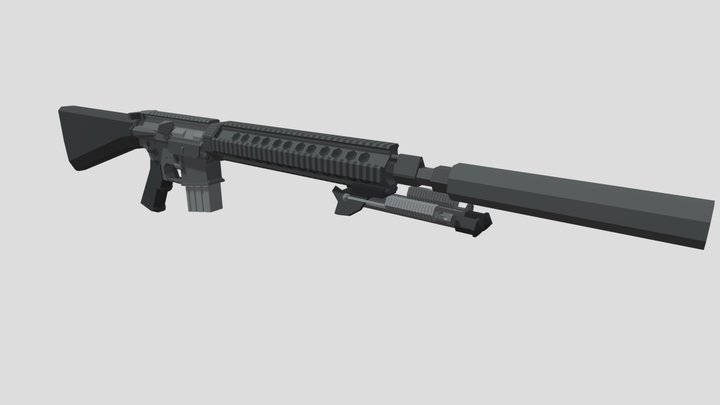 Mk12 marksman rifle 3D Model