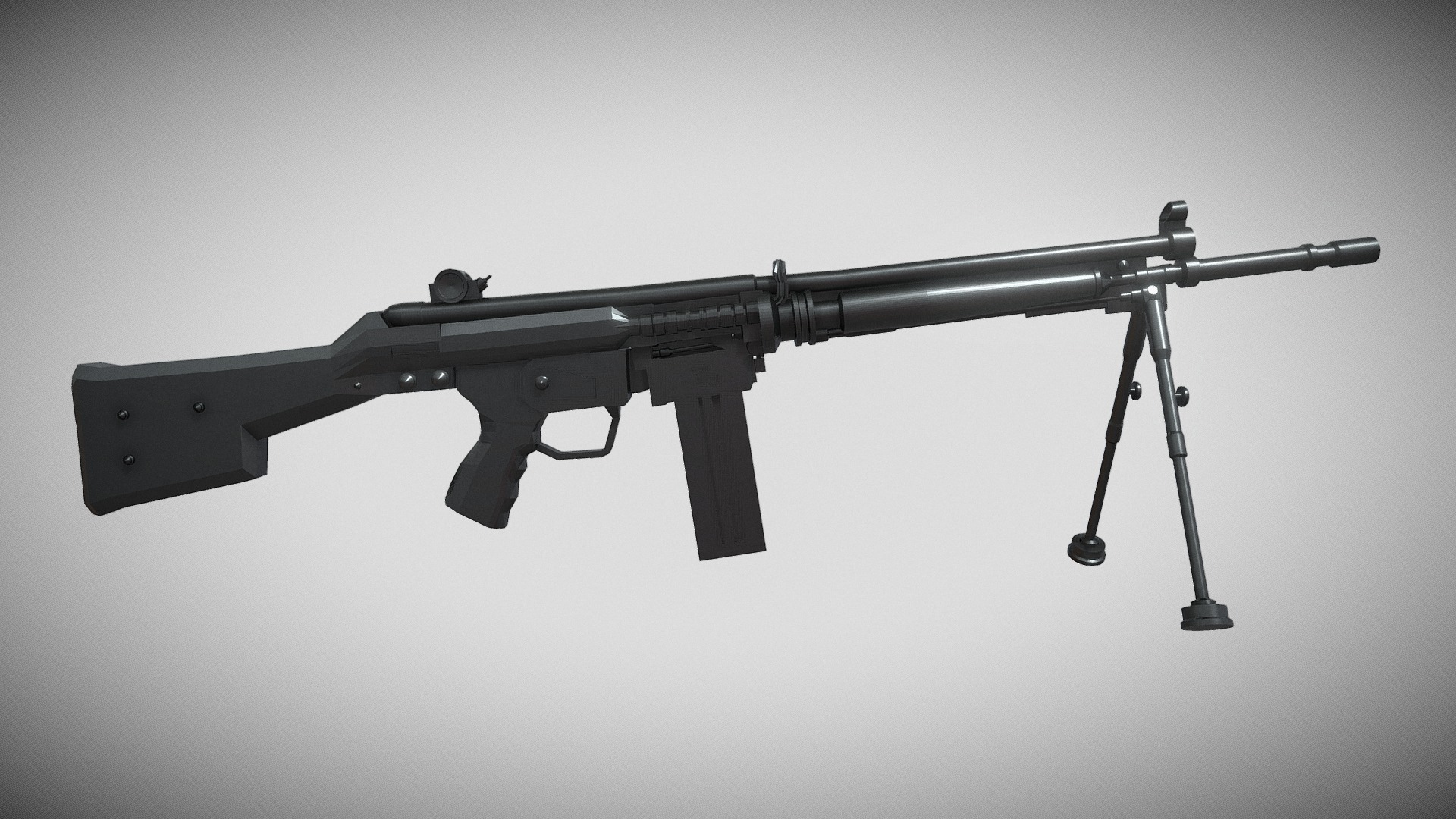 3D model HK21 - This is a 3D model of the HK21. The 3D model is about a large gun on a stand.