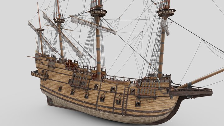 Galleon includes a fully detailed interior 3D Model