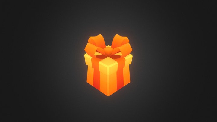 Stylized Low-poly Christmas Gift 3D Model