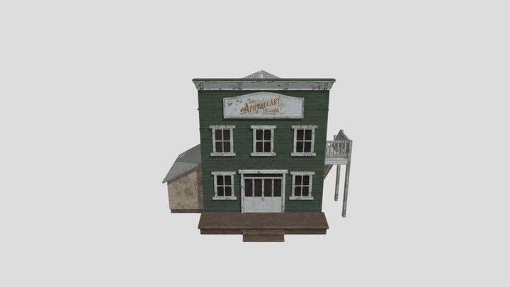 Low poly apothecary store 3D Model