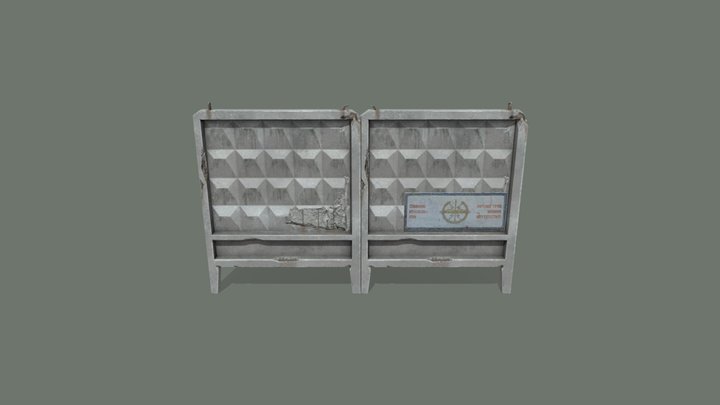 Fence PO-2 (USSR? Game-ready model) 3D Model