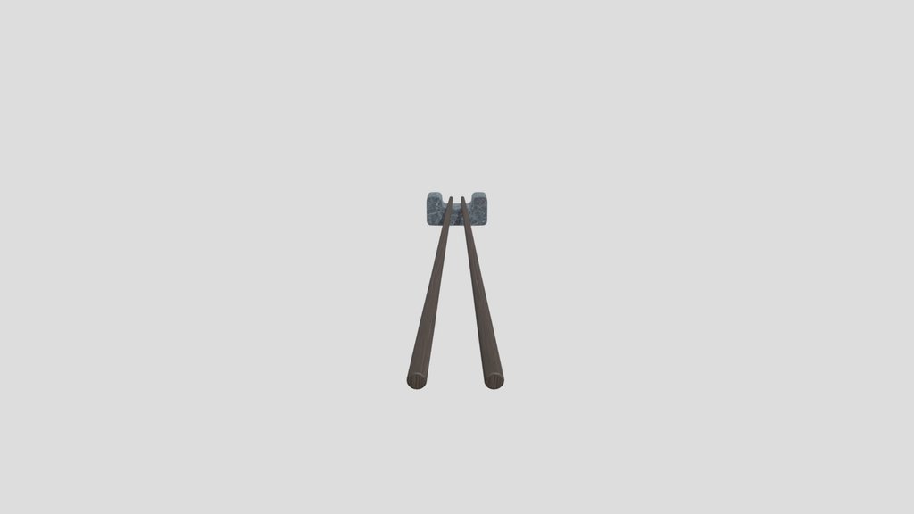 Wooden Chopstick With Resting Rock